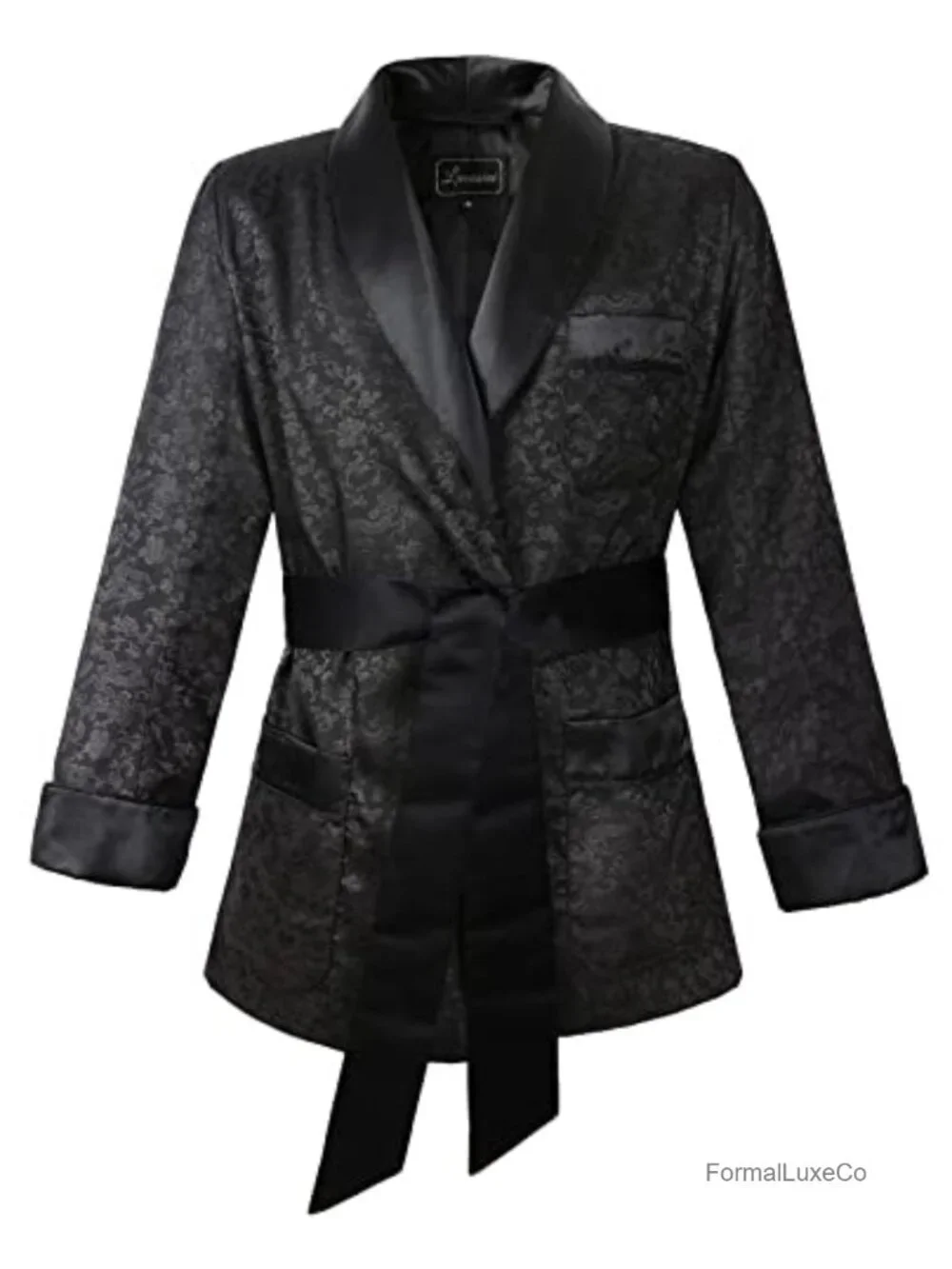Men's Satin Smoking Jacket Fully Lined Quilted Slim Fit